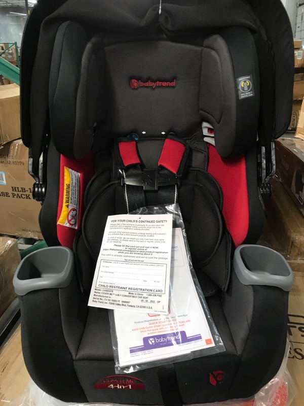 Photo 2 of Baby Trend Cover Me 4 in 1 Convertible Car Seat, Scooter, Red & Black