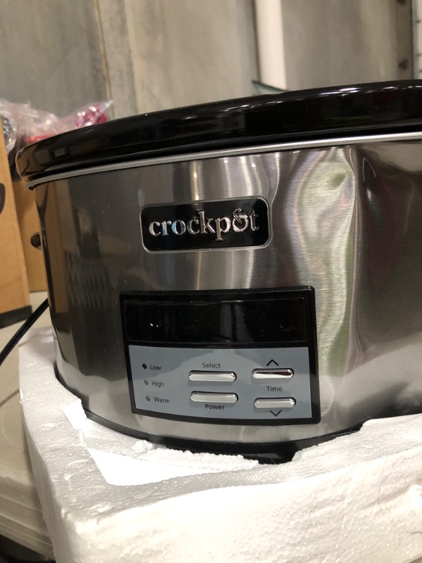 Photo 2 of * item powers on * see images for damage *
Crockpot 8 Qt. Countdown Slow Cooker - Dark Stainless Steel