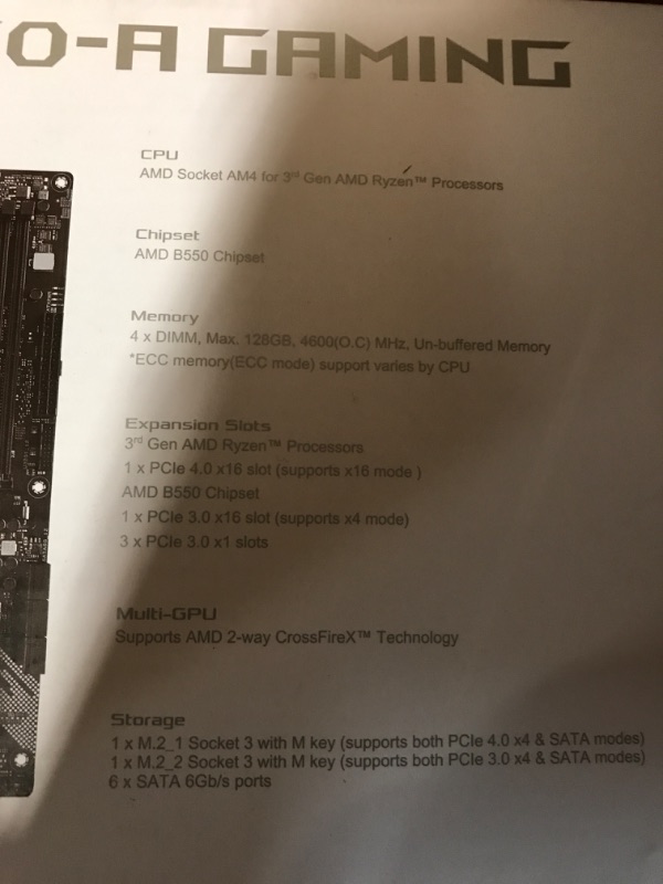 Photo 3 of AMD Ryzen 7 5700X 8-Core 16-Thread with ASUS ROG Strix B550-A AMD AM4 Zen 3 Ryzen 5000 ATX Gaming Motherboard