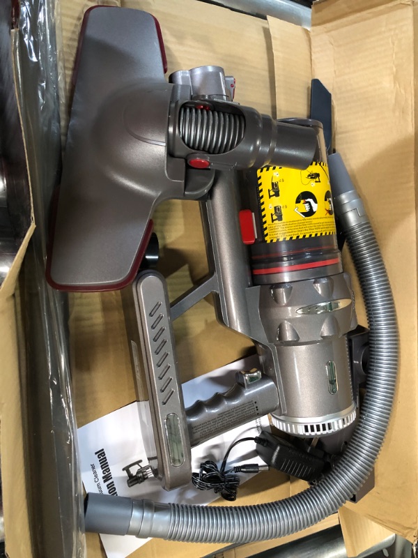 Photo 2 of **DOES NOT TURN ON SELLING FOR PARTS** MOYSOUL Cordless Vacuum Cleaner - 9 in 1 Stick Vacuum with 30000pa Powerful Suction & 600W Brushless Motor for Pet Hair Carpet and Floor. Dark Grey