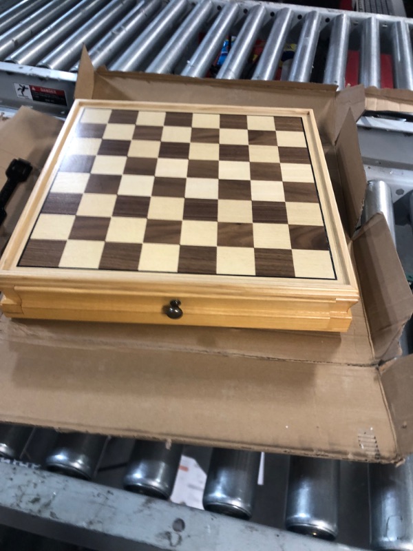 Photo 2 of A&A 15 inch European Ash Wooden Chess Sets w/ Storage Drawer / Triple Weighted - 3.0 inch 