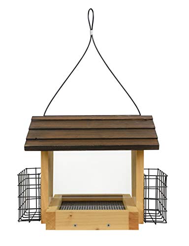 Photo 1 of * missing top * see all images * 
PREVIOUSLY OWNED- Wild Wings Cedar 3-Quart Hopper with Suet, Wood Roof
