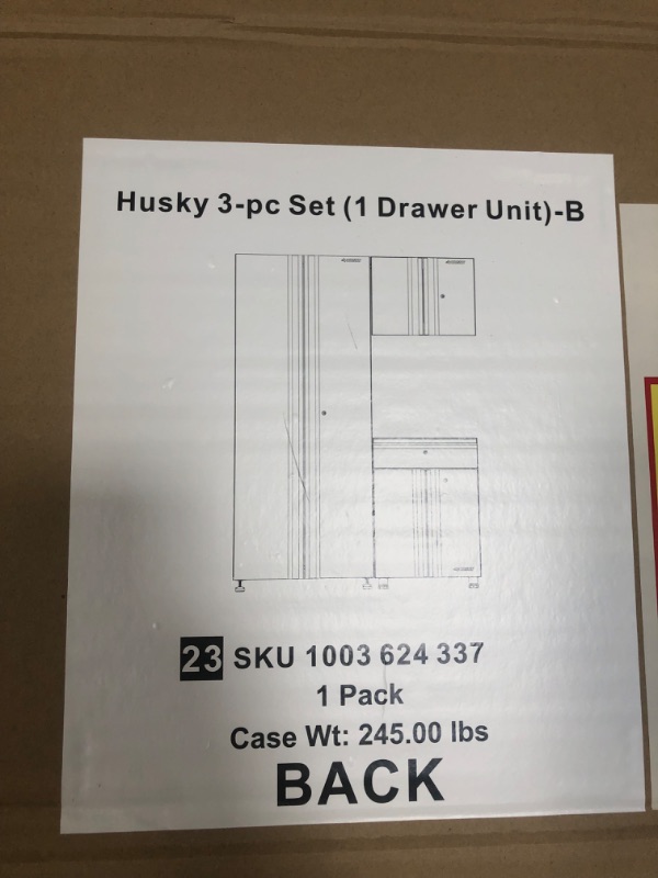 Photo 4 of **TALL DRAWER ONLY**  Husky 1-Piece Regular Duty Welded Steel Garage Storage System in Black, Matte Black Power Coating