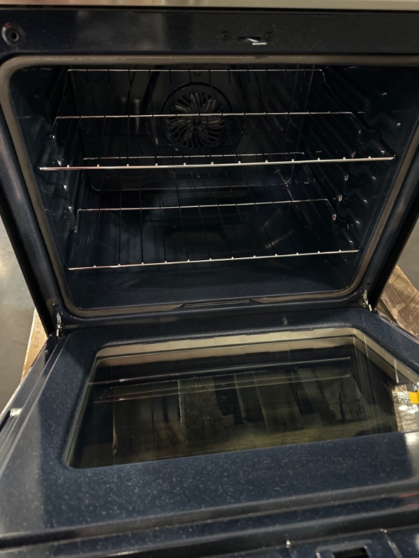 Photo 4 of **UNABLE TO TEST** USED Samsung 30-in Smooth Surface 5 Elements 6.3-cu ft Self and Steam Cleaning Air Fry Convection Oven Freestanding Smart Electric Range (Fingerprint Resistant Stainless Steel)
