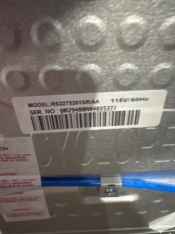 Photo 8 of ** USED PRIOR, TESTED POWERS ON, HAS MINOR DAMAGE**  SAMSUNG 22 cu. ft. Counter Depth Side-by-Side Refrigerator in Stainless Steel