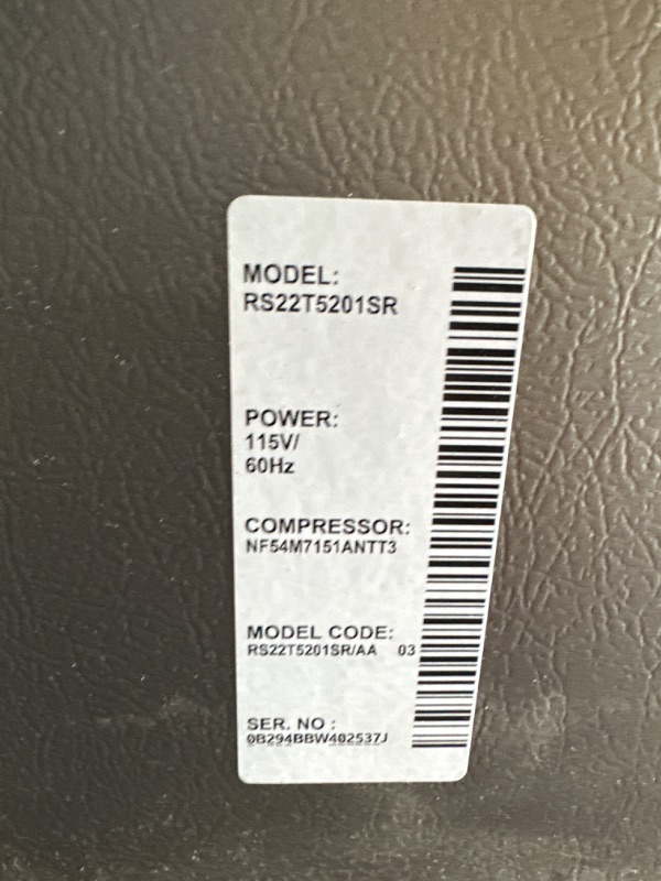 Photo 5 of ** USED PRIOR, TESTED POWERS ON, HAS MINOR DAMAGE**  SAMSUNG 22 cu. ft. Counter Depth Side-by-Side Refrigerator in Stainless Steel