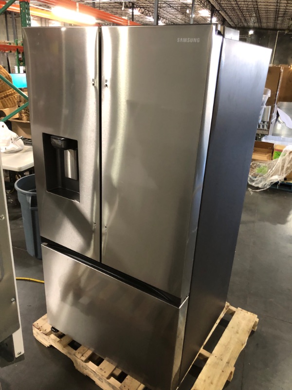 Photo 1 of **USED, TESTED POWERS ON**  SAMSUNG 31 cu. ft. Mega Capacity 3-Door French Door Refrigerator with Four Types of Ice in Stainless Steel