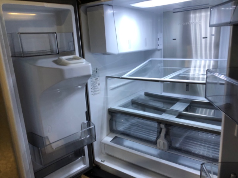 Photo 3 of **USED, TESTED POWERS ON**  SAMSUNG 31 cu. ft. Mega Capacity 3-Door French Door Refrigerator with Four Types of Ice in Stainless Steel