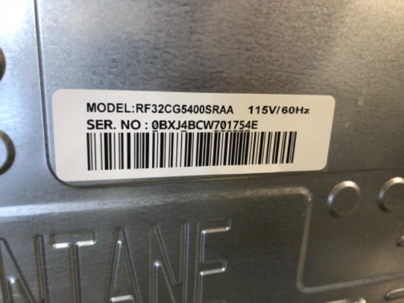 Photo 4 of **USED, TESTED POWERS ON**  SAMSUNG 31 cu. ft. Mega Capacity 3-Door French Door Refrigerator with Four Types of Ice in Stainless Steel