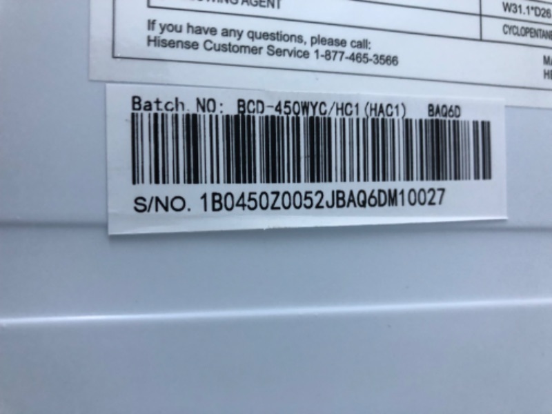 Photo 3 of **USED, TESTED HAS MINOR DAMAGE** Hisense 17.2-cu ft Counter-depth Bottom-freezer Refrigerator - Fingerprint Resistant Stainless Steel