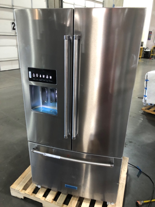 Photo 1 of **USED, TESTED LIKE NEW** KITCHEN AID 26.8 Cu. Ft. Standard-Depth French Door Refrigerator with Exterior Ice and Water Dispenser