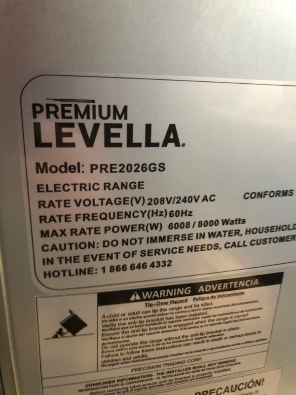 Photo 4 of **USED, UNABLE TO TEST** Premium Levella 20-in Smooth Surface 4 Elements 2.1-cu ft Freestanding Electric Range (Stainless)