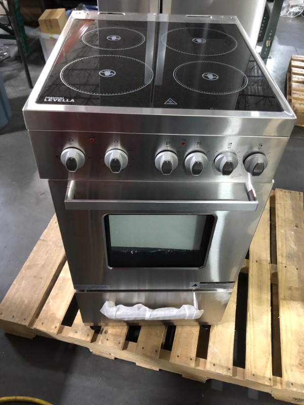 Photo 1 of **USED, UNABLE TO TEST** Premium Levella 20-in Smooth Surface 4 Elements 2.1-cu ft Freestanding Electric Range (Stainless)