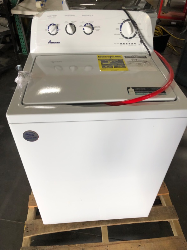 Photo 1 of **USED, TESTED POWERS ON**  AMANA LARGE CAPACITY TOP LOAD WASHER WITH HIGH-EFFICIENCY AGITATOR
