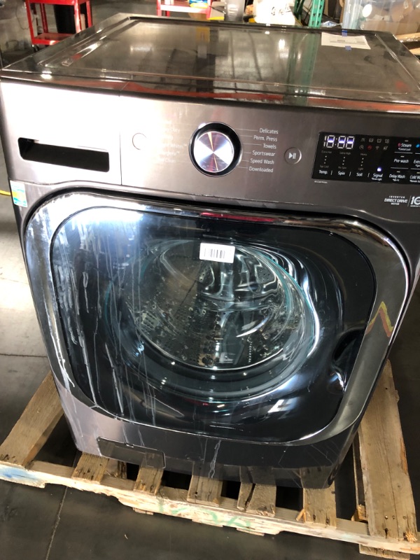 Photo 1 of **USED, POWERS ON, GIVES CODE OF CL**  LG 5.2 cu. ft. Mega Capacity Smart wi-fi Enabled Front Load Washer with TurboWash® and Built-In Intelligence