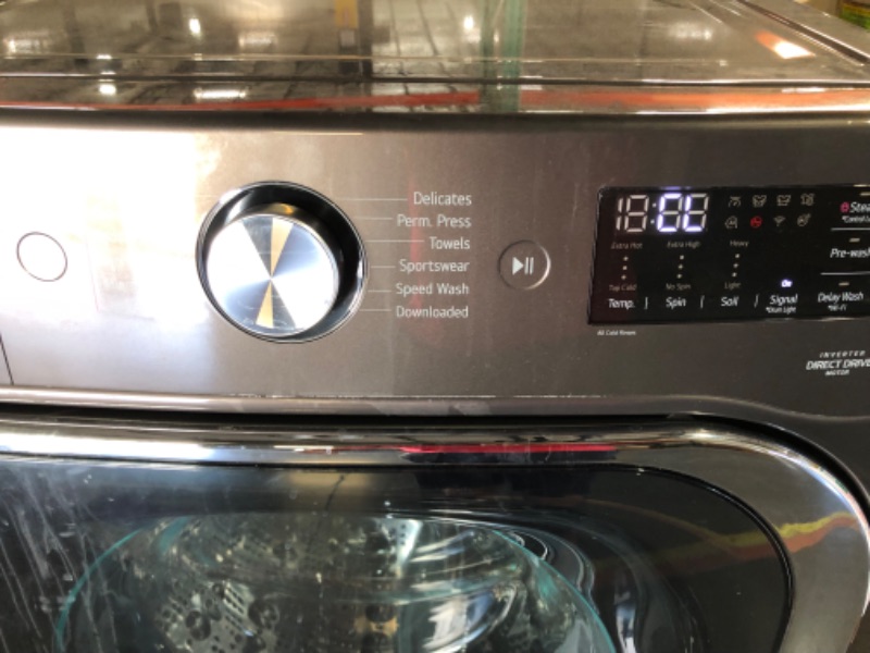 Photo 5 of **USED, POWERS ON, GIVES CODE OF CL**  LG 5.2 cu. ft. Mega Capacity Smart wi-fi Enabled Front Load Washer with TurboWash® and Built-In Intelligence