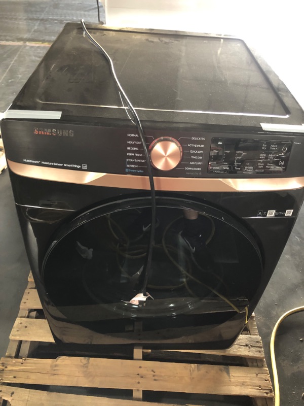 Photo 1 of **USED PRIOR, TESTED POWERS ON** MINOR SRATCHES/SCUFFS  SAMSUNG 7.5 cu. ft. Smart Gas Dryer with Steam Sanitize+ and Sensor Dry in Brushed Black