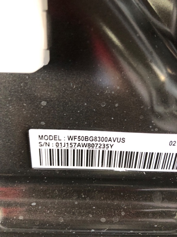 Photo 5 of **USED TESTED POWERS ON** SAMSUNG 5.0 cu. ft. Extra Large Capacity Smart Front Load Washer with Super Speed Wash and Steam in Brushed Black