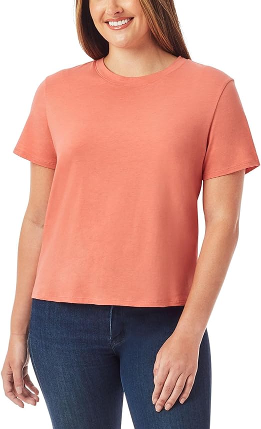 Photo 1 of 2 CORAL MEDIUM Member’s Mark Ladies Essential Short Sleeve Boyfriend Tee's 