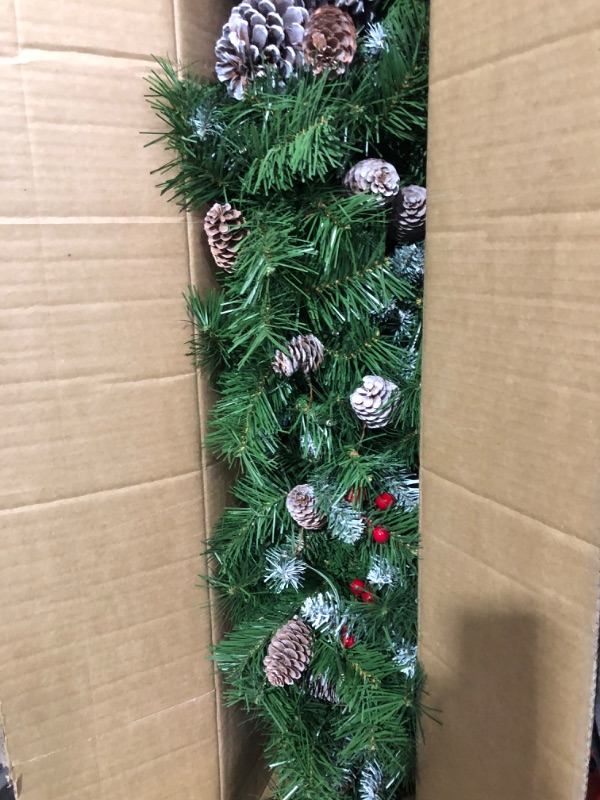 Photo 4 of **SEE NOTES**
National Tree Company Pre-Lit Artificial Christmas Garland, Green, Frosted Berry, White Lights, Decorated with Pine Cones, Berry Clusters, Plug In, Christmas Collection, 9 Feet
