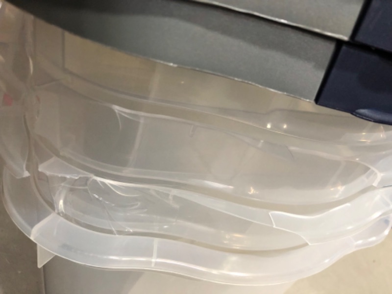 Photo 1 of *MINOR DAMAGE*
Rubbermaid Roughneck Clear 66 Qt/16.5 Gal Storage Containers, Pack of 4 