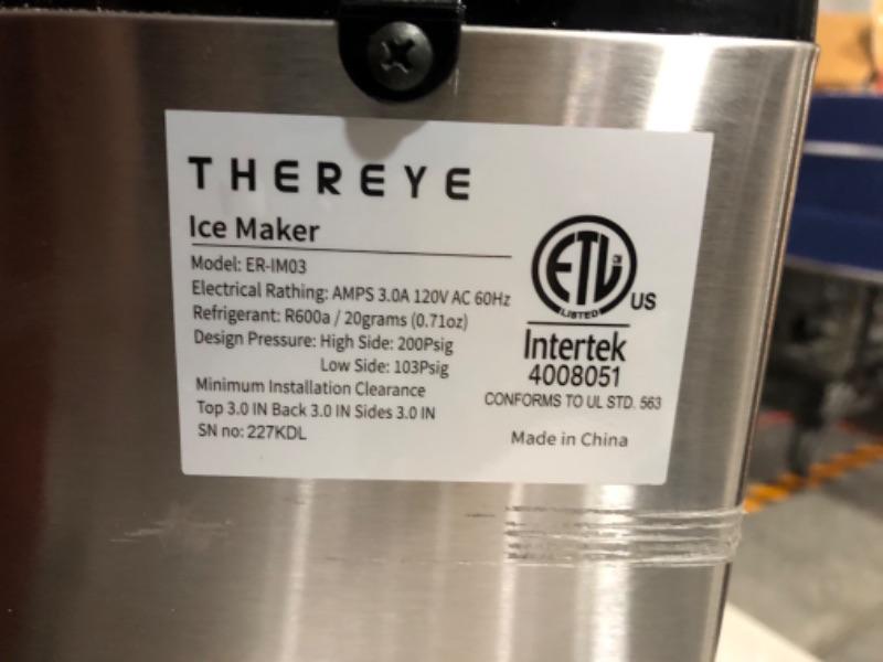 Photo 3 of ***UNTESTED - SEE NOTES***
Thereye Countertop Nugget Ice Maker, Pebble Ice Maker Machine, 3 Qt Reservoir