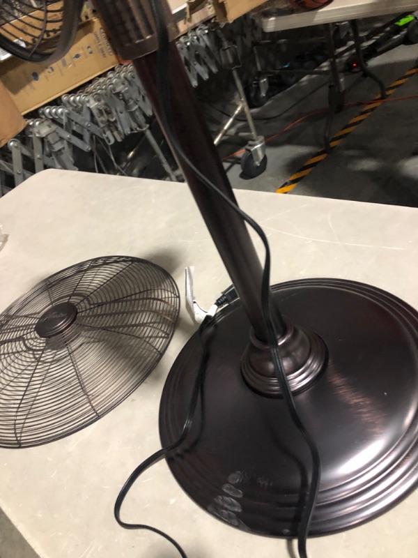 Photo 6 of **USED BUT APPEARS NEW** Hunter Adjustable 3 Speed Retro Pedestal Stand Floor Fan, 80 Degree Oscillation, 16", Onyx Copper Onyx Copper Stand Floor Fan