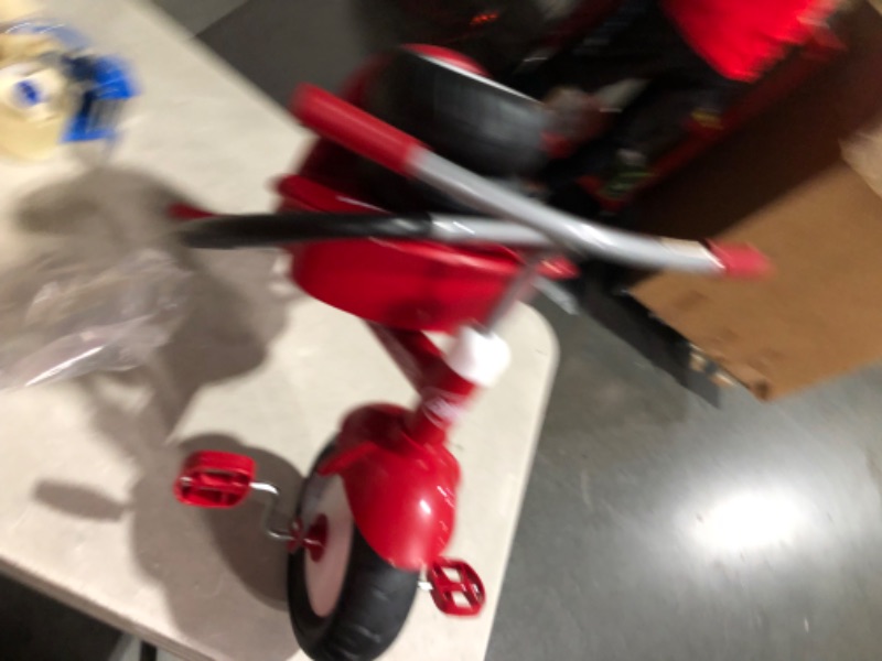 Photo 4 of *USED* Radio Flyer Deluxe Steer & Stroll Ride-On Trike, Tricycle For Toddlers Age 2-5, Toddler Bike Red