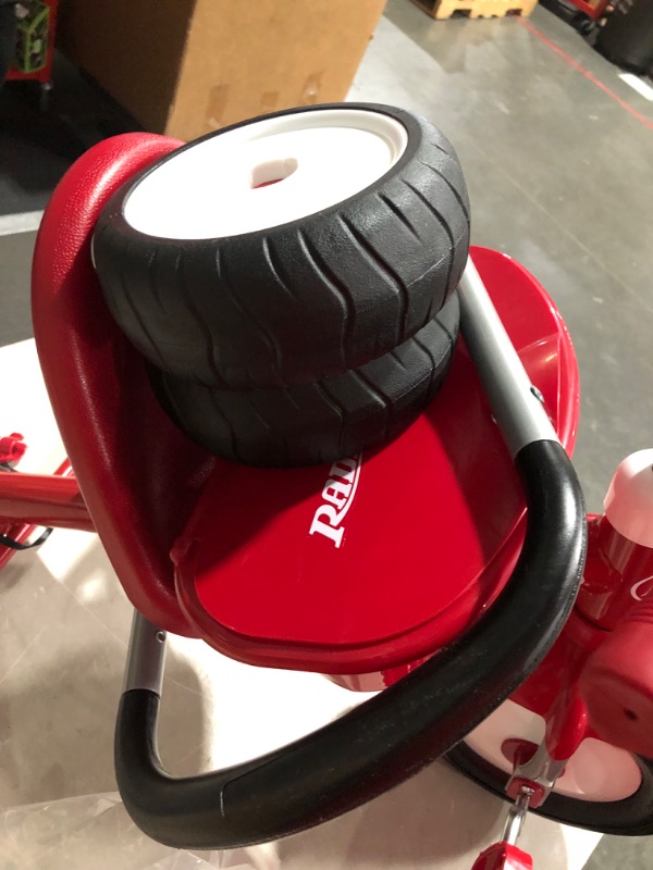 Photo 5 of *USED* Radio Flyer Deluxe Steer & Stroll Ride-On Trike, Tricycle For Toddlers Age 2-5, Toddler Bike Red