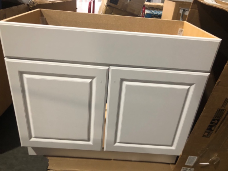 Photo 3 of *MISSING TOPPER AND HARDWARE*
Rsi Home Products C14136A Richmond Bathroom Vanity Cabinet with Top, White, 36 X 31 X18 in. -270124