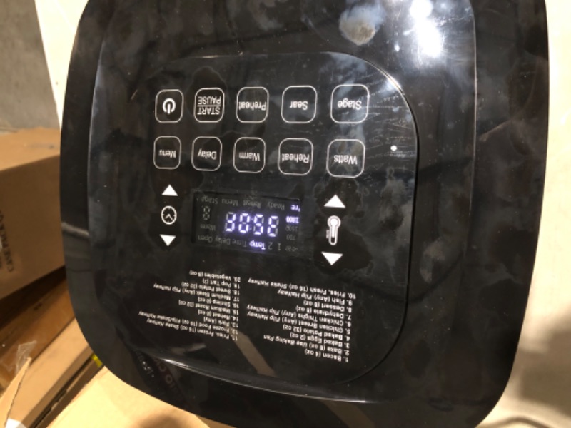 Photo 5 of ***USED - DIRTY - POWERS ON - UNABLE TO TEST FURTHER***
Nuwave Brio 8-Qt Air Fryer, Powerful 1800W, Easy-to-Read Cool White Display