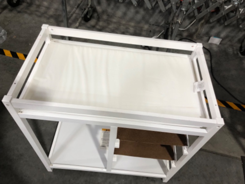 Photo 6 of ***NOT FUNCTIONAL - FOR PARTS - NONREFUNDABLE - SEE COMMENTS***
Modern Baby Changing Table with Laundry Hamper, 3 Storage Baskets, and Pad White/White