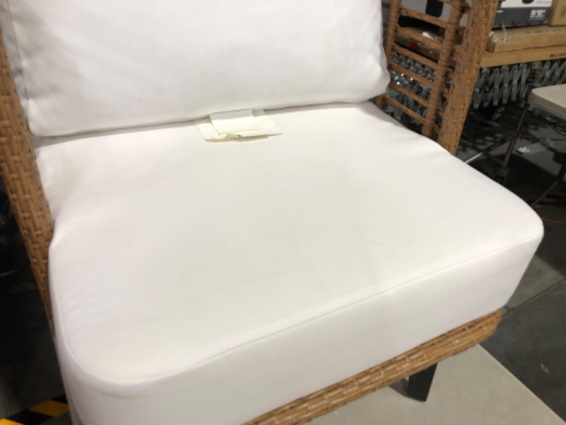 Photo 2 of ***STAINED CUSHION - SEE PICTURES***
Christopher Knight Home 315002 Nic Outdoor Club Chair, White + Light Brown + Black
