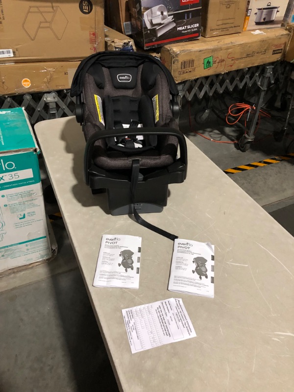 Photo 7 of ***USED - NO PACKAGING***
Evenflo Pivot Modular Travel System with LiteMax Infant Car Seat with Anti-Rebound Bar (Casual Gray)