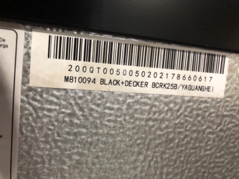 Photo 7 of ***NOT FUNCTIONAL - FOR PARTS ONLY - NONREFUNDABLE - SEE COMMENTS***
BLACK+DECKER BCRK25B Compact Refrigerator Energy Star Single Door Mini Fridge with Freezer, 2.5 Cubic Feet, Black
