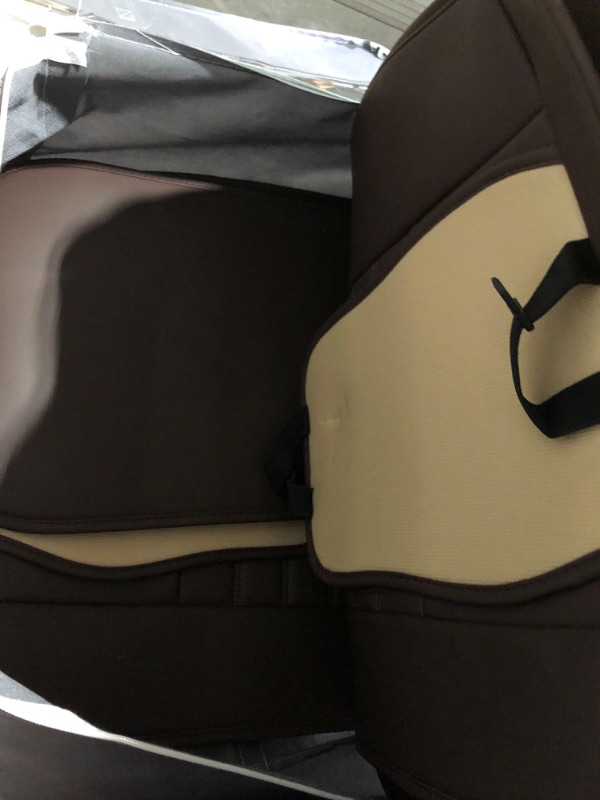 Photo 7 of LEYJOIN Fully Covered Automotive Car Seat Covers with Waterproof Nappa Leatherette Universal Fit for Most Cars Sedans SUVs and Pick-up Trucks with 5 Seats (Brown, Full Set)