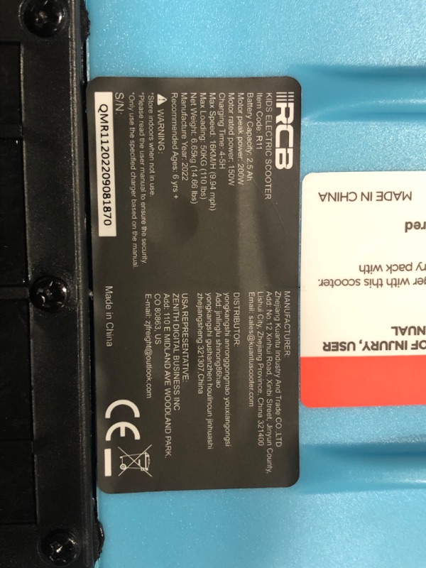 Photo 3 of ***NOT FUNCTIONAL - FOR PARTS - NONREFUNDABLE - SEE NOTES***
RCB Electric Scooter for Kids Ages 6-15,Colorful Neon Lights,LED Display,Adjustable