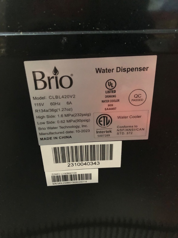 Photo 2 of ***NOT FUNCTIONAL - FOR PARTS - NONREFUNDABLE - SEE NOTES***
Brio Bottom Loading Water Cooler Water Dispenser – Essential Series - 3 Temperature Settings