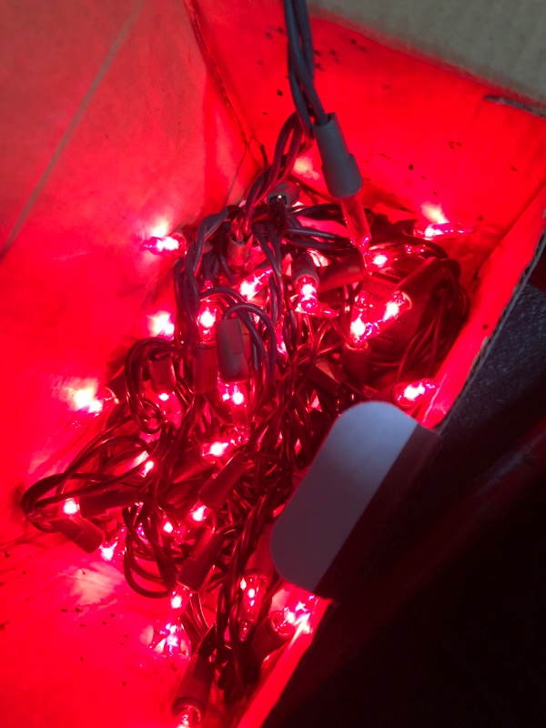 Photo 2 of **MINOR DAMAGE SEE NOTES**
Christmas Lights Indoor Outdoor, 150-count Lights Incandescent Mini String Light, Red