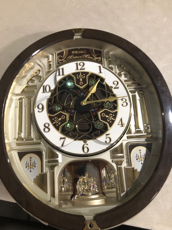 Photo 3 of **DOES NOT FUNCTION DISPLAY ONLY**
Seiko Melodies in Motion Wall Clock, Golden Chandelier