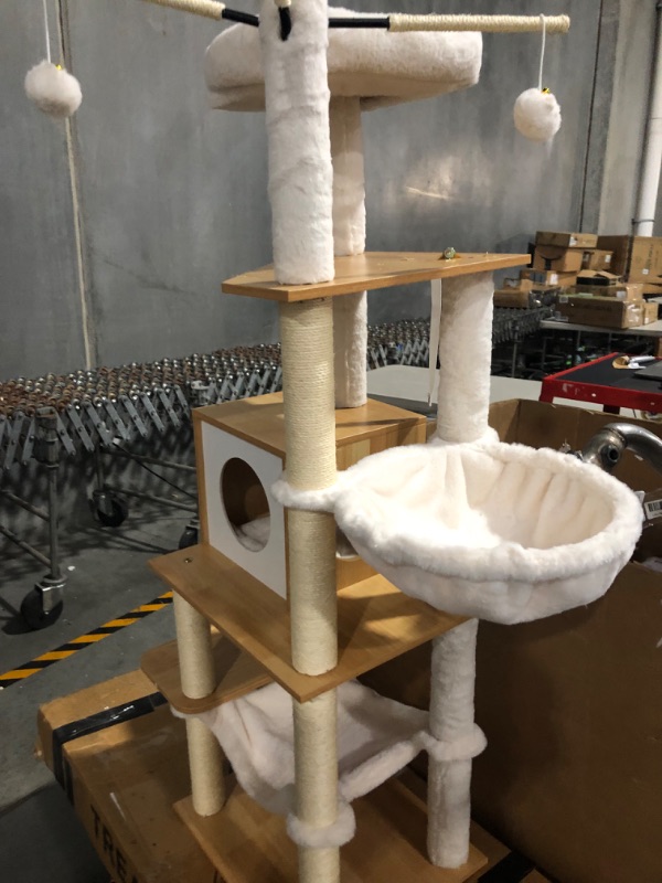 Photo 2 of **ALREADY ASSEMBLED**
Hey-brother Wooden Cat Tree, 55.5“ Cat Furniture with Scratching Posts,