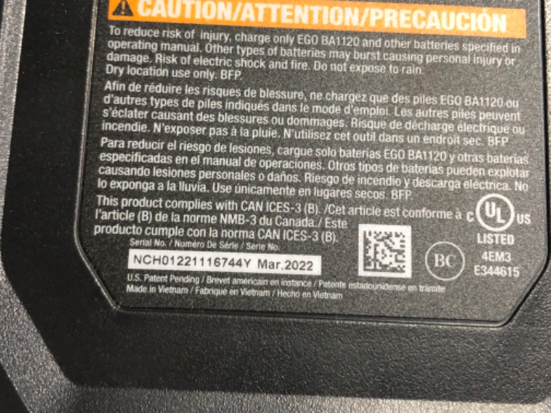 Photo 4 of ***USED - MISSING BATTERY - UNABLE TO TEST***
EGO Power+ LB6151 615 CFM Variable-Speed 56-Volt Lithium-ion Cordless Leaf Blower