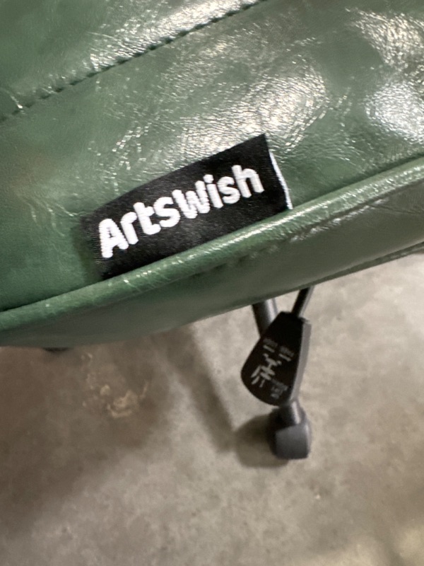 Photo 1 of ***USED***Arts wish Mid Century Office Chair Leather Desk Chair Green Office Desk Chair Home Office Chair with Wheels and Arms