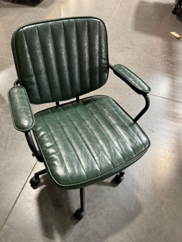 Photo 3 of ***USED***Arts wish Mid Century Office Chair Leather Desk Chair Green Office Desk Chair Home Office Chair with Wheels and Arms