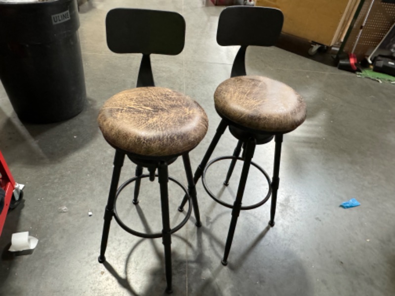 Photo 2 of ***USED LIKE NEW***MSMV 27-35 Inch (Set of 2) Vintage Industrial Bar Stool-Farmhouse Swivel Bar Stool-Swivel 