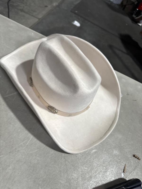 Photo 2 of **READ NOTES**FLUFFY SENSE. Cowboy Hat for Women and Men Ivory White