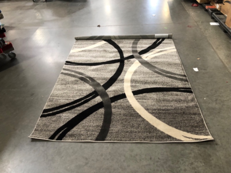 Photo 7 of Rugshop Modern Wavy Circles Design Area Rug 5'3" x 7'3" Gray