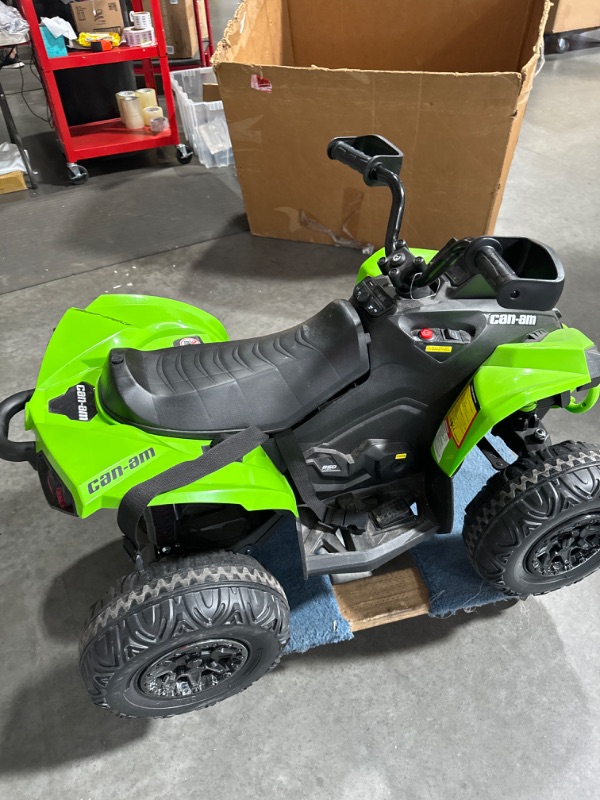 Photo 6 of *PARTS ONLY READ NOTES*Hetoy Kids ATV, 12V Ride on Toy Car Bombardier Licensed BRP Can-am 4 Wheeler Quad Electric Vehicle Green