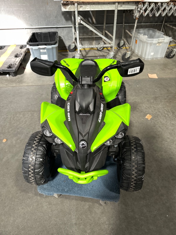 Photo 2 of *PARTS ONLY READ NOTES*Hetoy Kids ATV, 12V Ride on Toy Car Bombardier Licensed BRP Can-am 4 Wheeler Quad Electric Vehicle Green