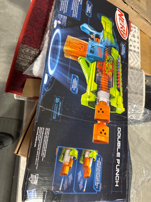 Photo 3 of *READ NOTES*Nerf Elite 2.0 Double Punch Motorized Dart Blaster, Rapid Alternating Barrels, 50 Nerf Elite Darts, 2X 10-Dart Clips, Ages 8 & Up